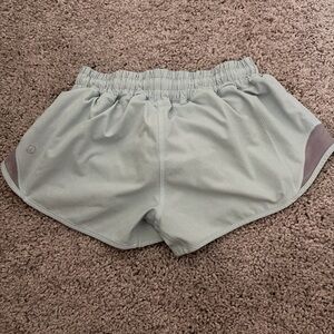 lululemon athletica light sage athletic shorts with contrast trim